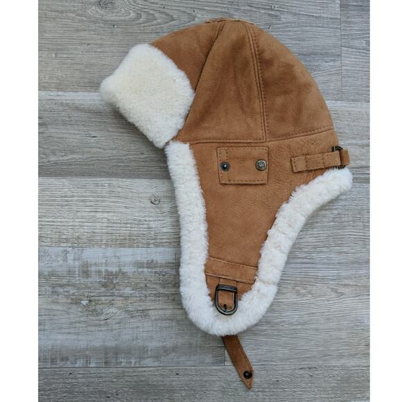 LN Esty's luka pelli leather wool Polish trapper aviator bomber hat. 22inch/7/m - Picture 2 of 11